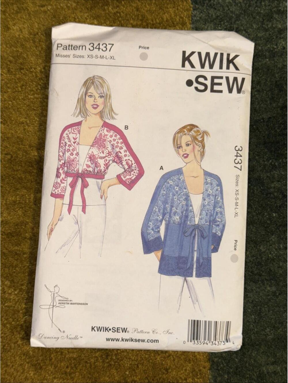 Kwik Sew Pattern 3437 Misses Tops Size XS-S-M-L-XL UNCUT NEW